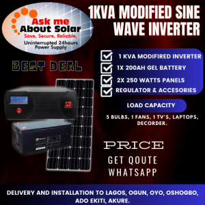 Ztandard 1.0KVA Modified sine wave Inverter Solar Installation (Nigerian Only {Physical Product} #11.4%/#4.6%)